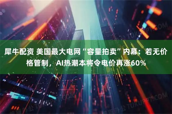 犀牛配资 美国最大电网“容量拍卖”内幕：若无价格管制，AI热潮本将令电价再涨60%